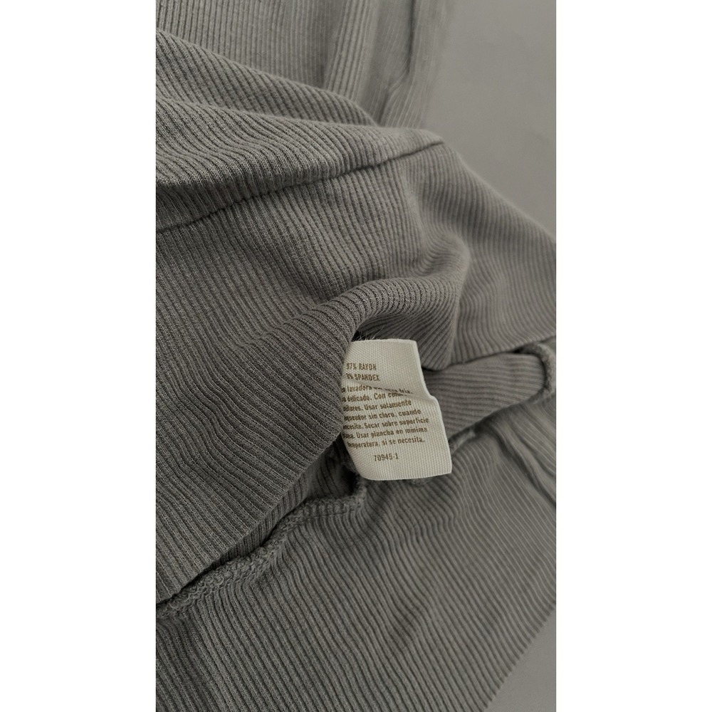 Decree Shirt Womens Medium Gray Stretchy Ribbed Slim Fit Short Sleeve Y2K - Picture 7 of 10